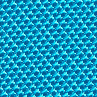 中性 Micro Waves 棉质巴厘纱夏季衬衫, Lazulii blue 打印