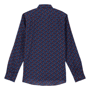 Camisa ligera de gasa de algodón con estampado Micro Ronde Des Tortues Rainbow unisex Azul marino vista trasera