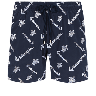 Men Swim Trunks Embroidered Vilebrequin Vilebrequin - Limited Edition Navy front view