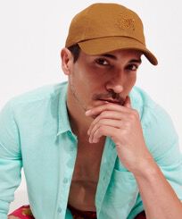 Unisex Cap Solid Bark front worn view