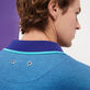 Men Changing Cotton Pique Polo Shirt Solid Azure details view 2