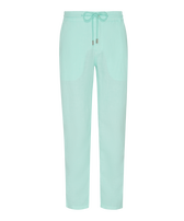 Pantalon en lin homme uni coupe droite Lagon vue de face