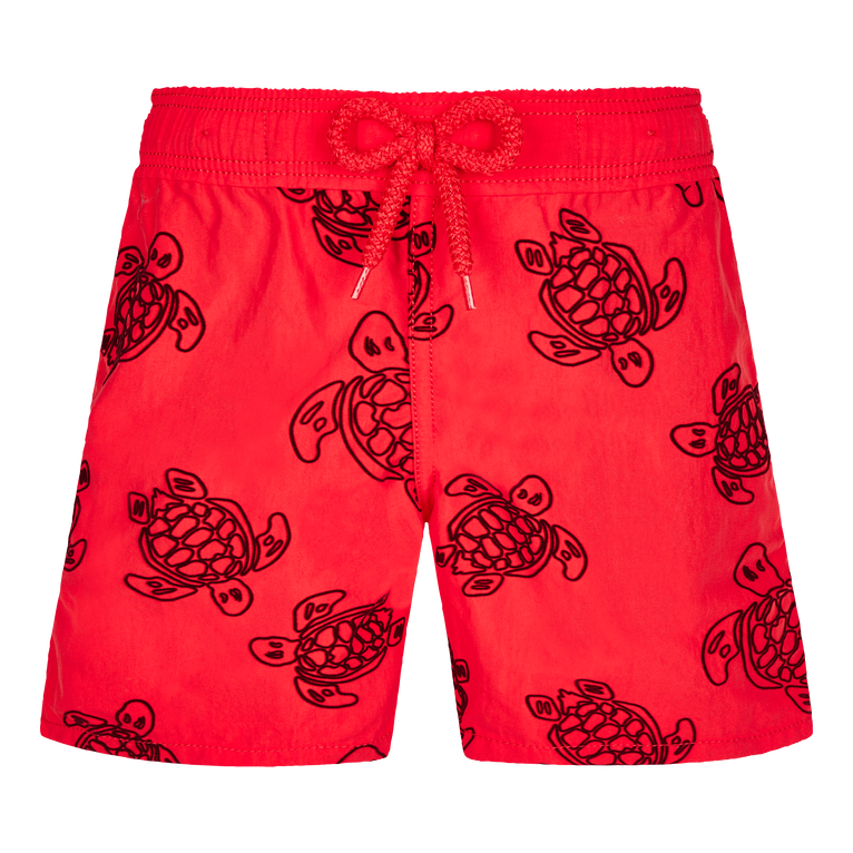 Beflockte Ronde Des Tortues Badeshorts Für Jungen - Jim - Rot