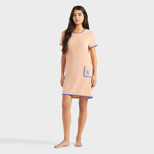 Women Terry Dress VBQ Line Blush front worn view
