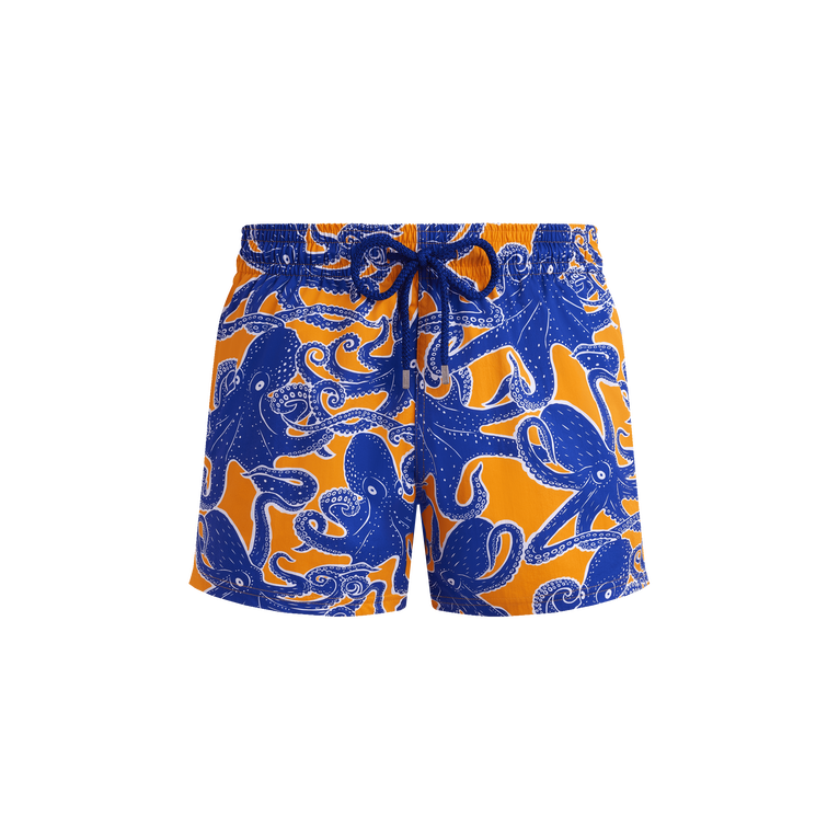 Vilebrequin Men Stretch Short Swim Shorts Poulpes - Monrise - Orange - Size 4XL
