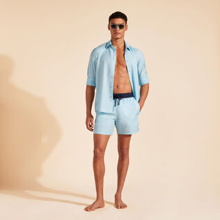 中性 Super 120 羊毛衬衫 Thalassa 细节视图1