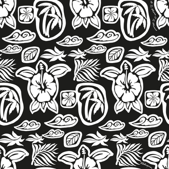 男士 Tahiti Turtles 弹力游泳短裤 Black 打印