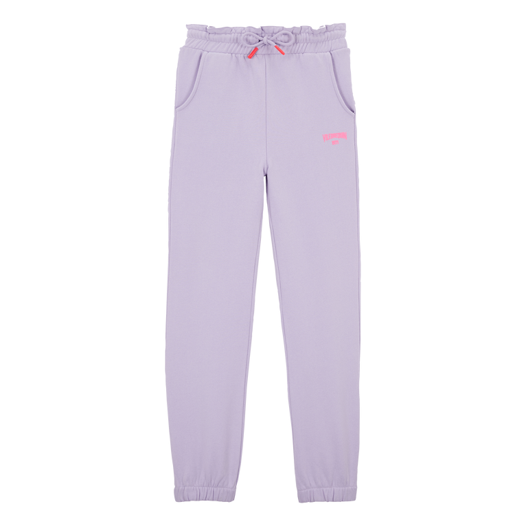 Pantalon Jogging En Coton Fille Logo Imprimé - Gaetanne - Violet