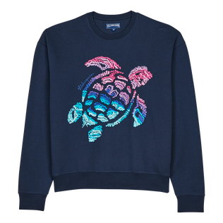 男士 Turtle 刺绣棉质运动衫 Navy 正面图