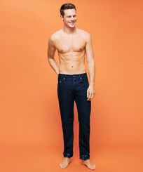 Men 5-Pockets Jeans Requins 3D Dark denim w1 front worn view