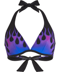 Top bikini donna con ferretto Hot Rod 360° - Vilebrequin x Sylvie Fleury Nero vista frontale