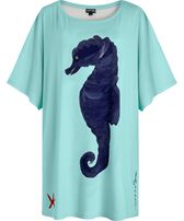 Women Maxi Viscose Dress Seahorse - Vilebrequin x Patrizia Gucci Lagoon front view