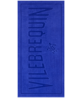 Solid Organic Cotton Beach Towel Purple blue front view