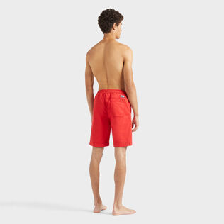 Men Cotton Stretch Bermuda Shorts Turtle Poppy red back worn view
