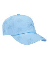 Embroidered Cap Turtles All Over Sky blue front view