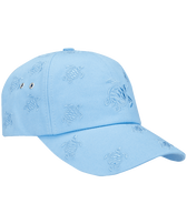 Embroidered Cap Turtles All Over Sky blue front view