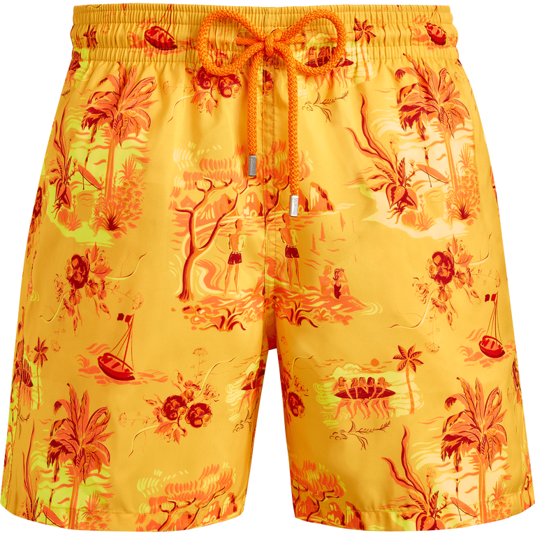Ultraleichte Und Verstaubare Toile De Jouy And Surf Badeshorts Für Herren - Mahina - Gelb - Größe XS - Vilebrequin