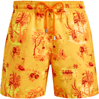Men Ultra-Light and Packable Swim Shorts Toile de Jouy and Surf Corn front view