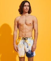Men Swim Trunks Tie-Dye in Navy Navy front worn view