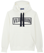 Sweat à capuche Brodé en Coton homme uni Off-white vue de face