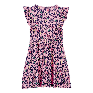 Turtles Leopard Kleid für Mädchen Bonbon Rückansicht