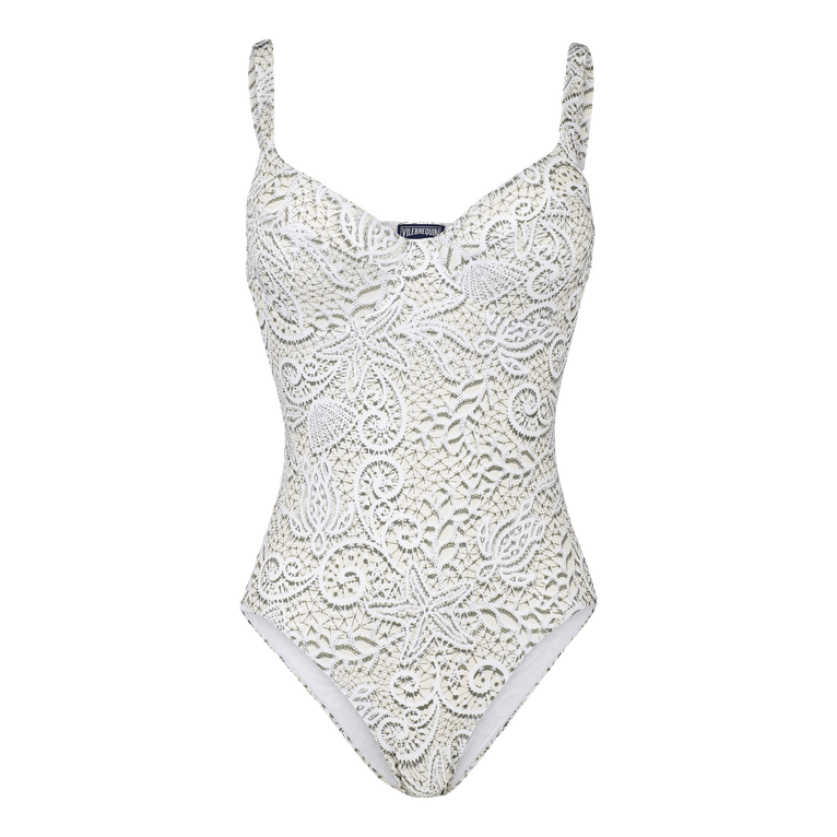Women One-piece Swimsuit Dentelles - Leonita - White - Size S - Vilebrequin