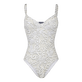Maillot de bain une pièce décolleté femme Dentelles Blanc vue de face