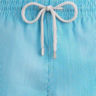 Figurbetonte Micro Rayures Woll-Badeshorts für Herren Blue topaz drucken