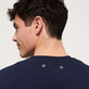 Men Cotton Sweatshirt Embroidered Turtle Navy details view 2