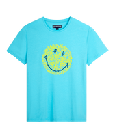 Men Cotton T-shirt Turtles Smiley - Vilebrequin x Smiley® Lazuli blue front view