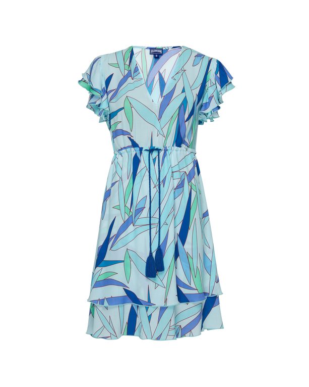 Vilebrequin Women Short Viscose Dress Madrague - Bilha - Blue - Size M