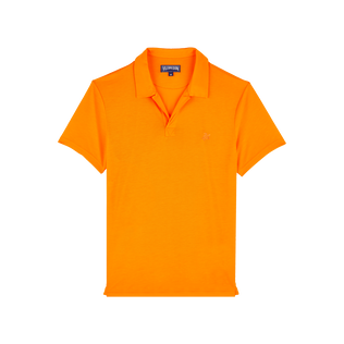 Polo en tencel homme uni Abricot vue de face