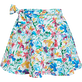 Falda de playa con estampado Happy Flowers para mujer Blanco vista frontal
