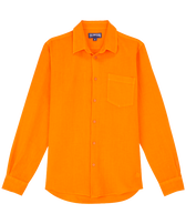 Men Linen Shirt Solid Apricot front view