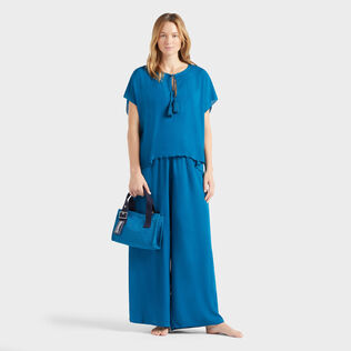 Camisa de viscosa de color liso para mujer Peacock detalles vista 1