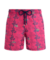 Men Swim Trunks Embroidered Seaweed - Limited Edition Bougainvillea front view