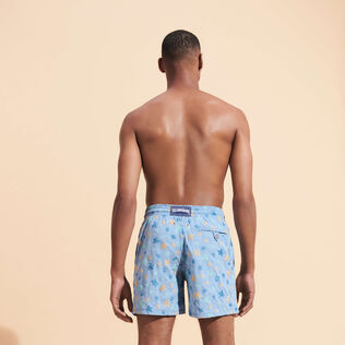Men Swim Trunks Embroidered Micro Ronde Des Tortues Rainbow - Limited Edition Divine back worn view