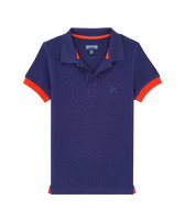 Boys Cotton Polo Solid Midnight front view