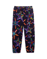 Boys Organic Cotton Jogger Pants Disco Stars Navy front view