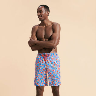Men Long Swimwear Ultra-light and Packable Crabs & Shrimps Earthenware front worn view