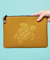 Zipped Turtle Beach Pouch Bark front worn view