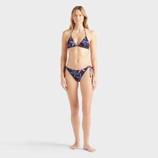Women Triangle Bikini Top Disco Stars Navy front worn view