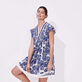 Women Mini Dress Hidden Fishes - Vilebrequin x Poupette St Barth Purple blue details view 4