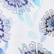 Women Linen Short Sleeves Shirt Flash Flowers Purple blue 