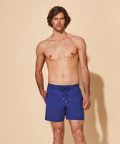 Men Swim Trunks Solid Ink front worn view