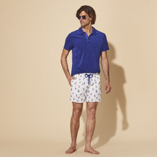 Men Swim Trunks Embroidered Cocorico ! - Limited Edition White details view 1