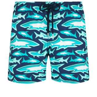 男士 Requins 3D 游泳短裤 Navy 正面图