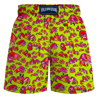 Ultraleichte und verstaubare Hermit Crabs Badeshorts für Jungen Chartreuse Rückansicht