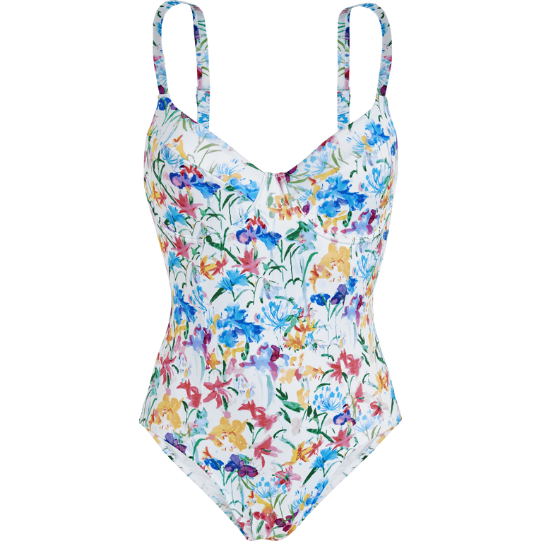 Maillot De Bain Une Pièce Femme Happy Flowers - Leonita - Blanc