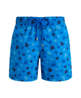 Men Swim Shorts Embroidered Ronde des Tortues - Limited Edition Neon blue 正面图